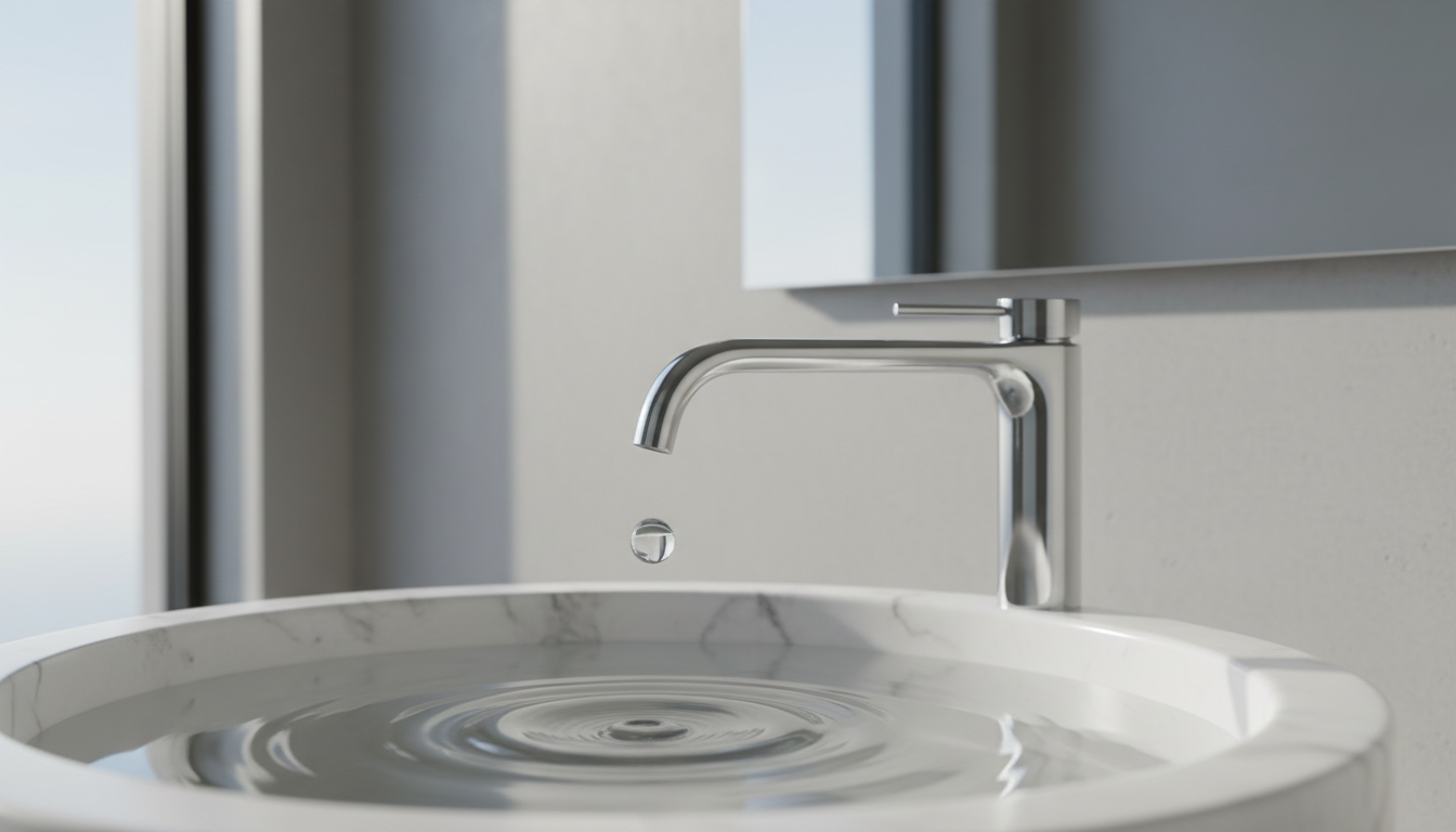 Leaky faucet in bathroom